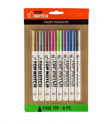 8ct Metallic Fine Tip Paint Markers by Top Notch