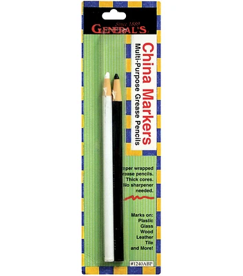 China Marker Multi Purpose Grease Pencils 2 Pkg Black & White