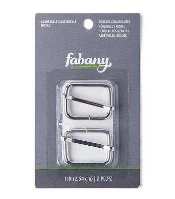 1" Nickel Adjustable Slide Buckle by Fabany