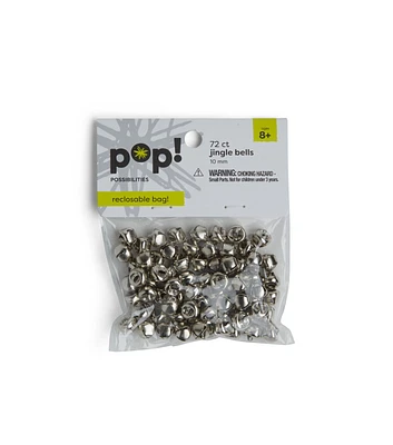 10mm Silver Jingle Bells 72pk by POP!