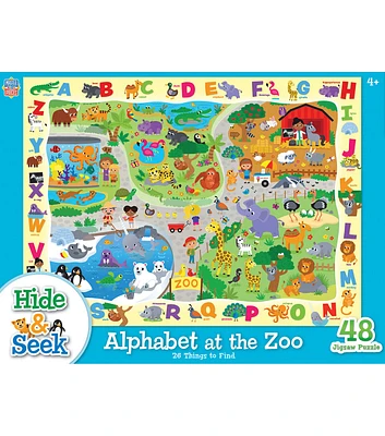 MasterPieces 19" x 14" Alphabet At the Zoo Nature Jigsaw Puzzle 48pc
