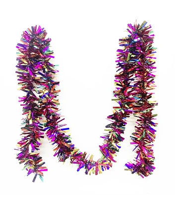 9' Christmas Multicolor Tinsel Garland by Place & Time