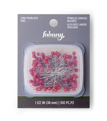 1.5" Red Pearl Pins 100pk by Fabany