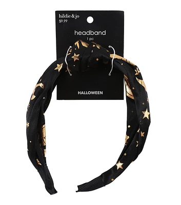 6" Halloween Gold Cats Hard Headband by hildie & jo