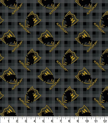 Harry Potter Hufflepuff Plaid Patch Flannel Fabric