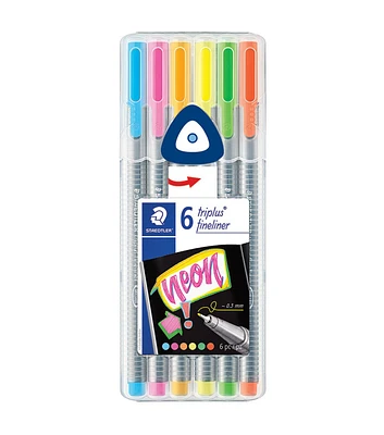 Staedtler Triplus Fineliner Pen Set 6 Color Set Neon