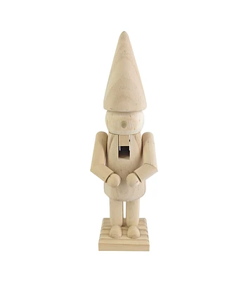 12" Christmas Unfinished Wood Elf Nutcracker by Place & Time