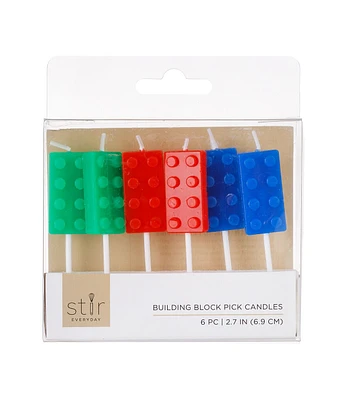 3" Building Block Pick Candles 6ct by STIR