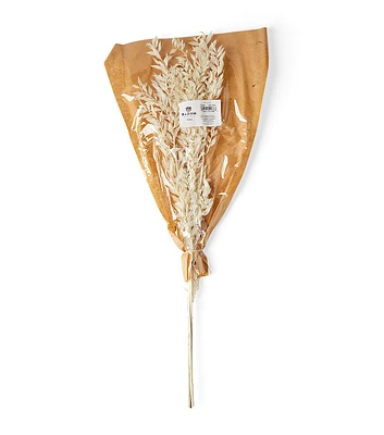 24" White Dried Ruscus Bouquet by Bloom Room