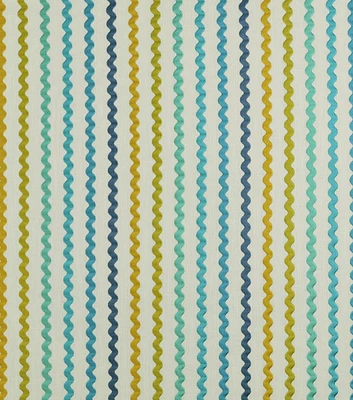 Covington Blue Stripe Viscose Blend Drapery Fabric