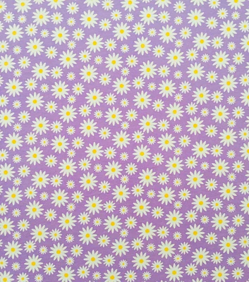 Purple Daisies Jersey Knit Fabric by POP!