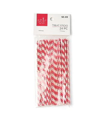 24pc Christmas Candy Cane Stripe Treat Lollipop Sticks by STIR