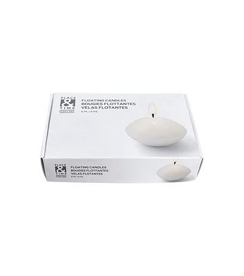 1" White Unscented Floating Tealights 6pk by Place & Time