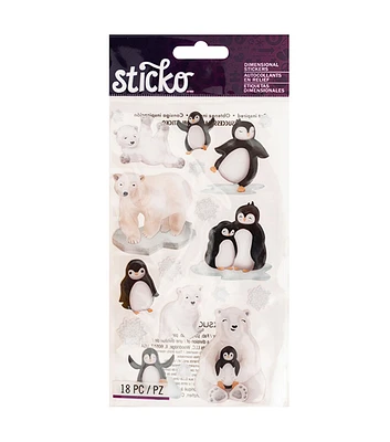 Sticko Dimensional Stickers Penguins Polar Bears