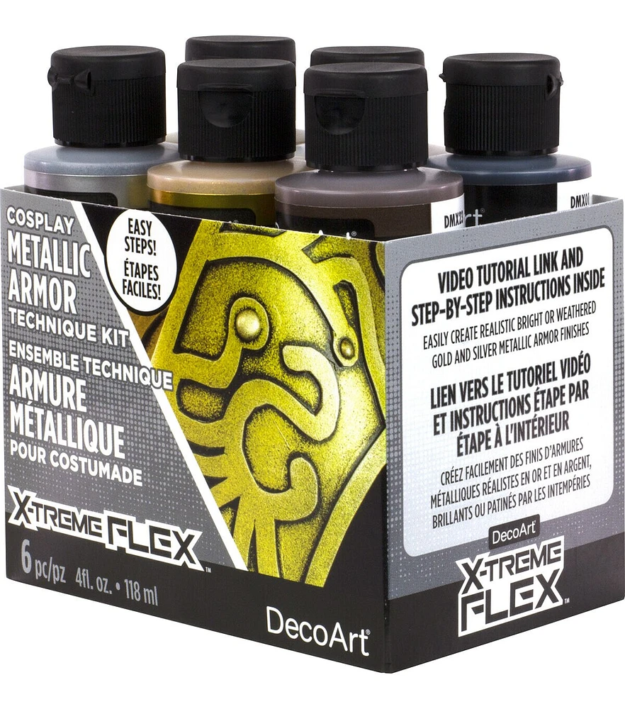 Decoart X Treme Flex Tech Kit Acrylic Metallic Armour 4oz