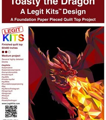 Legit Kits Toasty the Dragon Foundation Paper Pieced Quilt Top Kit