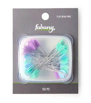 50ct Assorted Flat Head Pins by Fabany