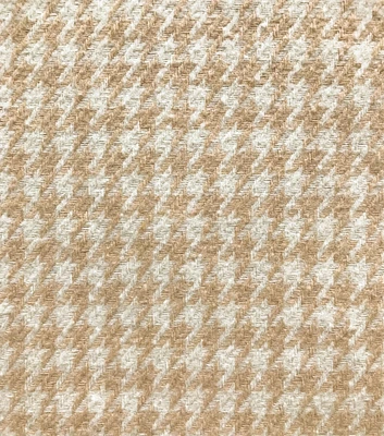 Beige & Cream Houndstooth Tweed Fabric