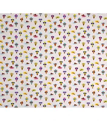 Popsicles on White Super Snuggle Flannel Fabric by POP!