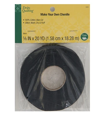 Dritz .63" x 20yd Black Make Your Own Quilting Chenille Tape