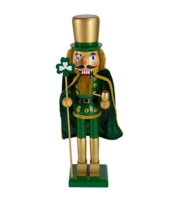 Northlight 15" St. Patrick's Day Gold Wood Luck of the Irish Nutcracker