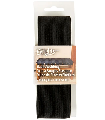 Black Two Inch Elastic Webbing