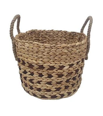 14" Water Hyacinth Woven Basket With Handles by Place & Time