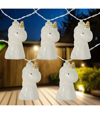 Northlight 10-Count White Unicorn LED String Lights - 4.5 ft Clear Wire