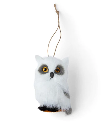 3" Christmas Faux Fur Baby Owl Ornament by Place & Time