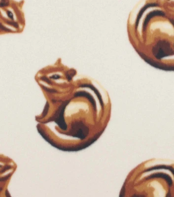 Chipmunks on White Blizzard Fleece Fabric