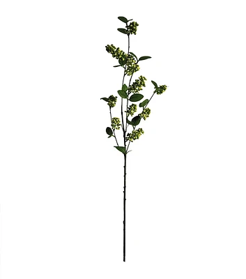 39" Cream Berry & Green Leaf Stem by Bloom Room