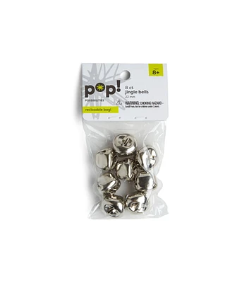 22mm Silver Jingle Bells 8pk by POP!