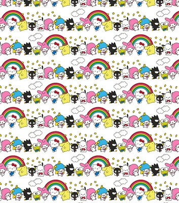 Hello Kitty Rainbow Friends Cotton Fabric