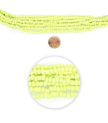 14" Muted Lime Glass Seed Bead Strands by hildie & jo