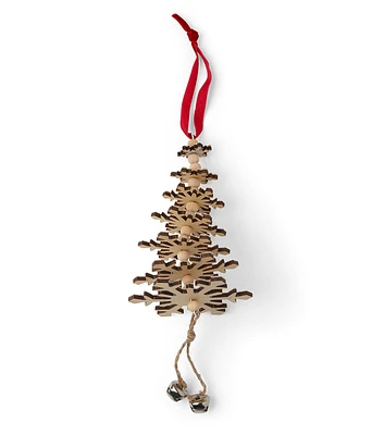 9" Christmas Snowflake Tree Wood Ornament by Place & Time