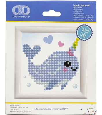 Diamond Dotz 3" x 3" Magic Narwahl Embroidery Facet Art Kit