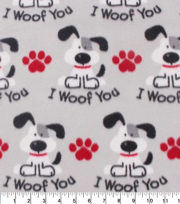 Blizzard Fleece Fabric I Woof You