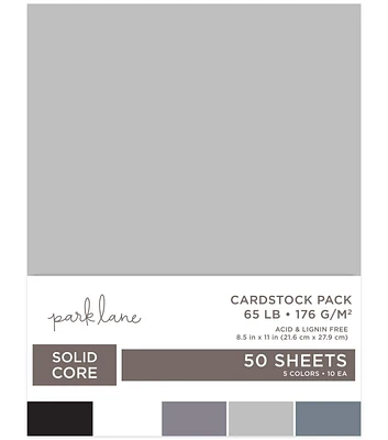 50 Sheet 8.5" x 11" Assorted Cardstock Paper Pack by Park Lane