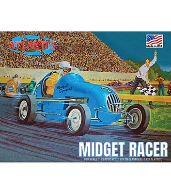 Atlantis Models 32 Part Midget Race Car Plastic Model Kit