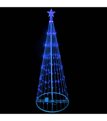 Northlight 12' LED Pre Lit Blue Show Cone Outdoor Christmas Tree