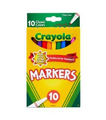 Crayola 10ct Classic Fine Line Markers