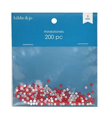 3mm Red Round Rhinestones by hildie & jo