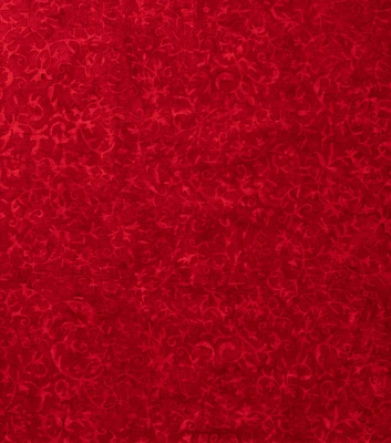 Deep Red Vine Batik Cotton Fabric