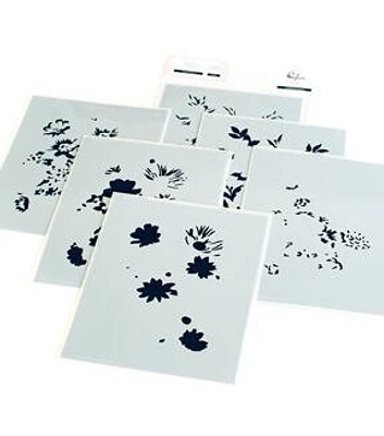 Pinkfresh Studio Botanical Bunch Stencil Set 6pc