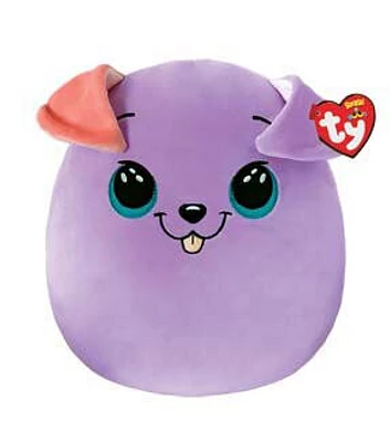 Ty Inc 10" Squish A Boos Purple Bitsy Dog Plush Toy