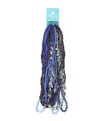 14" Blue Glass Strung Beads by hildie & jo