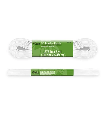 Dritz 3/8" White Braided Elastic, 6 yd