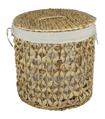 Northlight 16" Natural Woven Laundry Hamper Basket With Cotton Liner