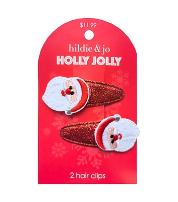 2ct Christmas Santa Claus Hair Clips by hildie & jo