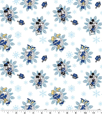 Disney Mickey Friends Hanukkah Cotton Fabric